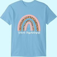 Rainbow Leopard Print School Psychologist T-Shirt for Men — Mens T Shirts