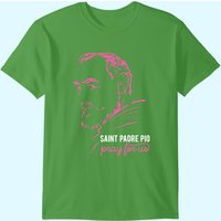 T-shirt pour hommes St Padre Pio Of Pietrelcina en noir — T-shirts pour hommes
