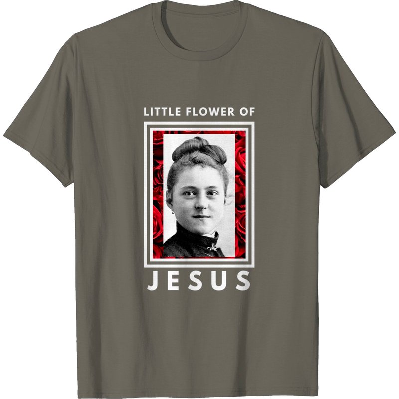 Little Flower Of Jesus St Therese Of Lisieux Men's T-Shirt — Mens T Shirts