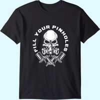T-Shirt pour Hommes Fill Your Pinholes Skull Automatique Car Painter