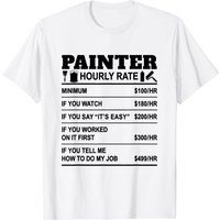 T-shirt Humoristique Taux Horaire Peintre pour Hommes