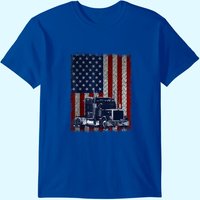 T-Shirt Conducteur de Camion Drapeau Américain pour Hommes — T-shirts pour hommes