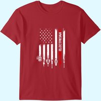 T-Shirt Électricien Drapeau Américain pour Hommes — T-shirts pour hommes
