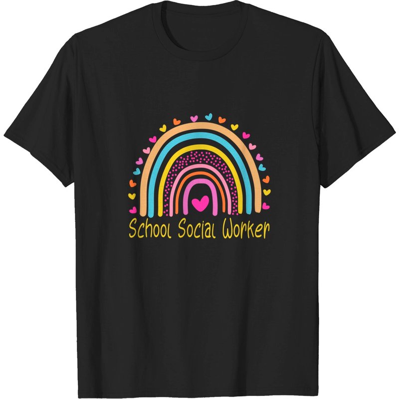 School Social Worker Rainbow T-Shirt for Men — Mens T Shirts