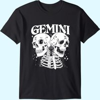 Gemini Faery Crystal Witch Skull Constellation T-Shirt for Men