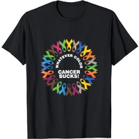 Whatever Color Cancer Sucks Fight Cancer Ribbons T-Shirt for Men