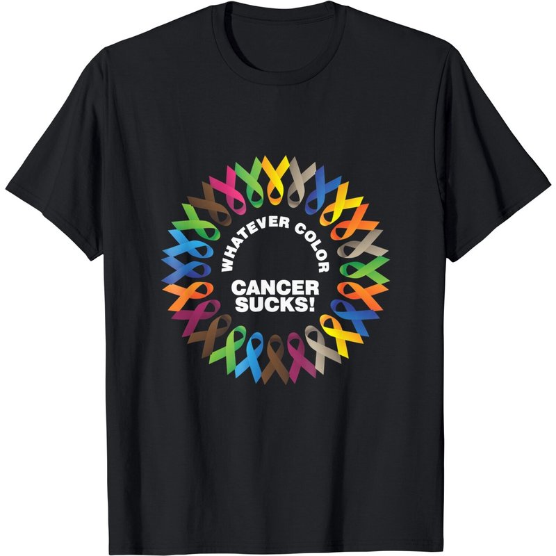 Whatever Color Cancer Sucks Fight Cancer Ribbons T-Shirt for Men — Mens T Shirts