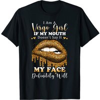 T-shirt Vierge Lèvres Léopard Mordre Je Suis Une Fille Vierge — T-shirts pour hommes