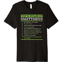 Sagittarius Traits Horoscope Zodiac Sign Top 10 Rules T-Shirt — Mens T Shirts