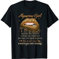 T-shirt pour hommes Aquarius Girl Birthday Leopard Lip — T-shirts pour hommes