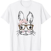 T-shirt avec visage de lapin et lunettes imprimé léopard pour hommes — T-shirts pour hommes