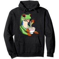 Hoodie Pullover Grenouille à Yeux Rouges Kawaii Ramen Japonais — Sweats à capuche pour hommes