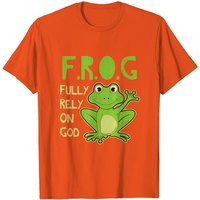 Rely On God Christian Frog Lover T-Shirt for Men
