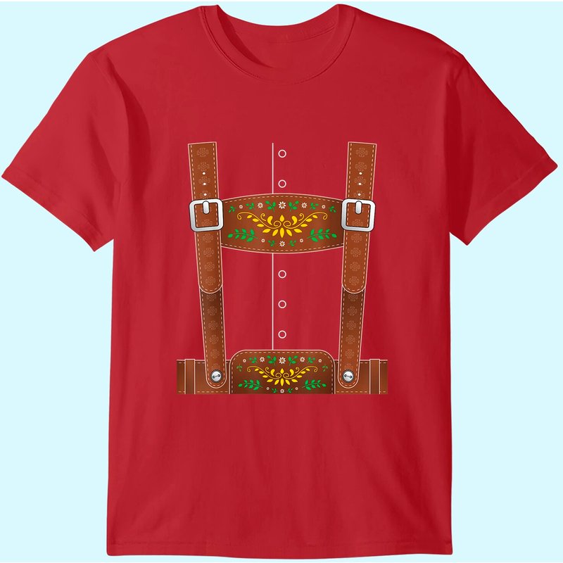 Lederhosen Oktoberfest Halloween Costume T-Shirt for Men — Mens T Shirts