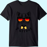 Oktoberfest Prost Pun Purrost Cat T-Shirt for Men — Mens T Shirts
