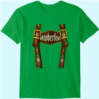 Lederhosen Suspenders Oktoberfest Bavarian Beer T-Shirt for Men
