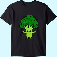 T-shirt Kawaii Broccoli pour hommes en noir — T-shirts pour hommes