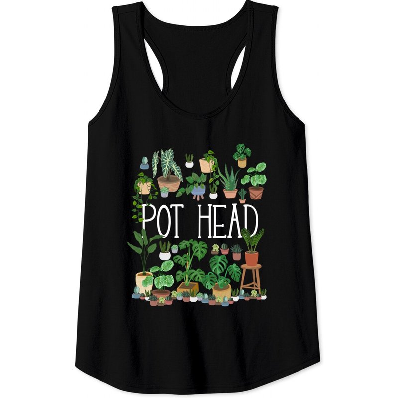Gardening Potted Plant Lover Pot Head Tank Top for Men — Mens T Shirts