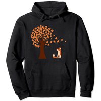 Fall Leaves Fox Love Pullover Hoodie for Unisex