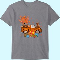Poodle Pumpkins Truck Leaf Autumn Fall Thanksgiving T-Shirt
