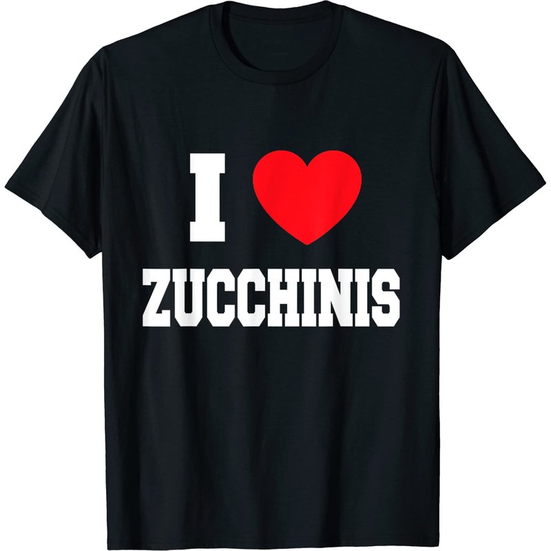 T-shirt I Love Zucchinis pour hommes en noir — T-shirts pour hommes