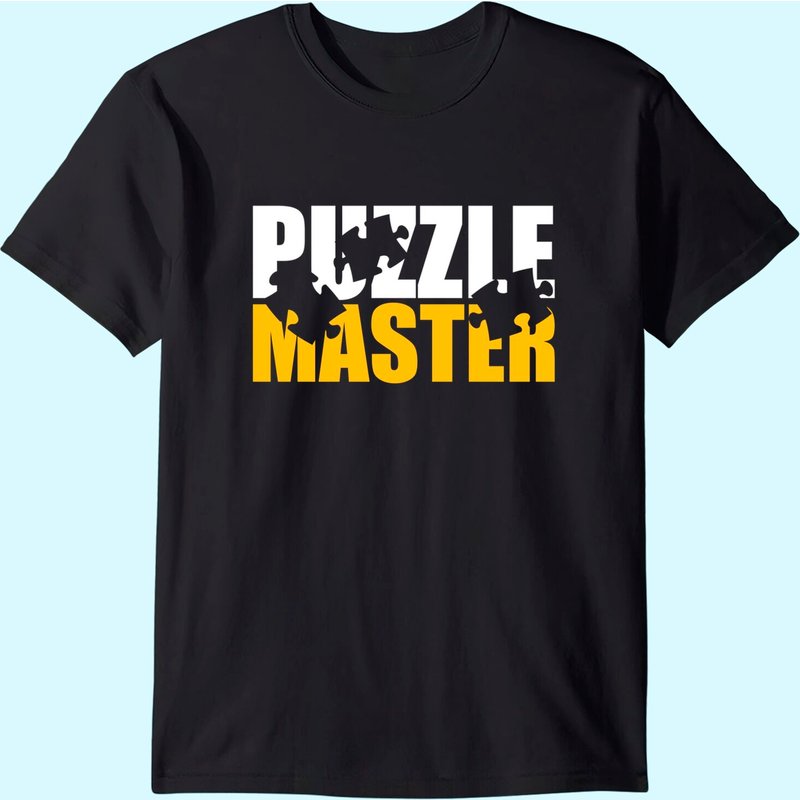 Jigsaw Puzzle Master T Shirt for Men - Black — Mens T Shirts