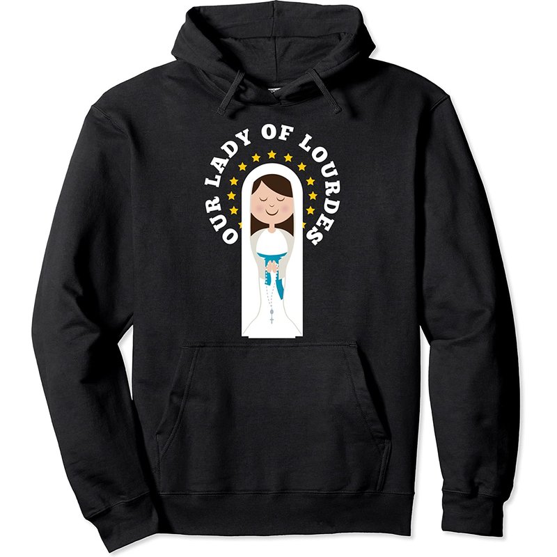 Our Lady Lourdes Immaculate Conception Mary Kids Pullover Hoodie