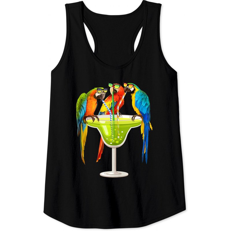 Parrots Drinking Margarita Tank Top for Men