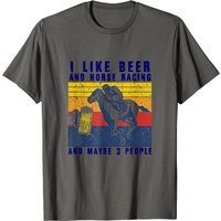 T-shirt Vintage J'aime la Bière Et Les Courses de Chevaux Pour Hommes — T-shirts pour hommes