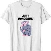 T-shirt Funny Monkey Just Wondering pour hommes — T-shirts pour hommes