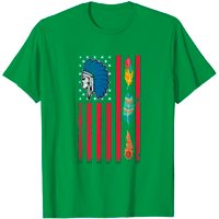 USA Flag Feather Native American Heritage Day T-Shirt for Men — Mens T Shirts