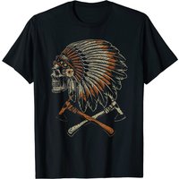 T-shirt Tomahawk Warbonnet avec Heaume de Crâne Amérindien