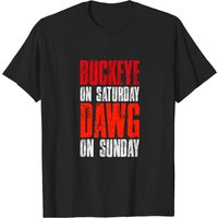 T-shirt Buckeye On Saturday Dawg On Sunday pour hommes — T-shirts pour hommes