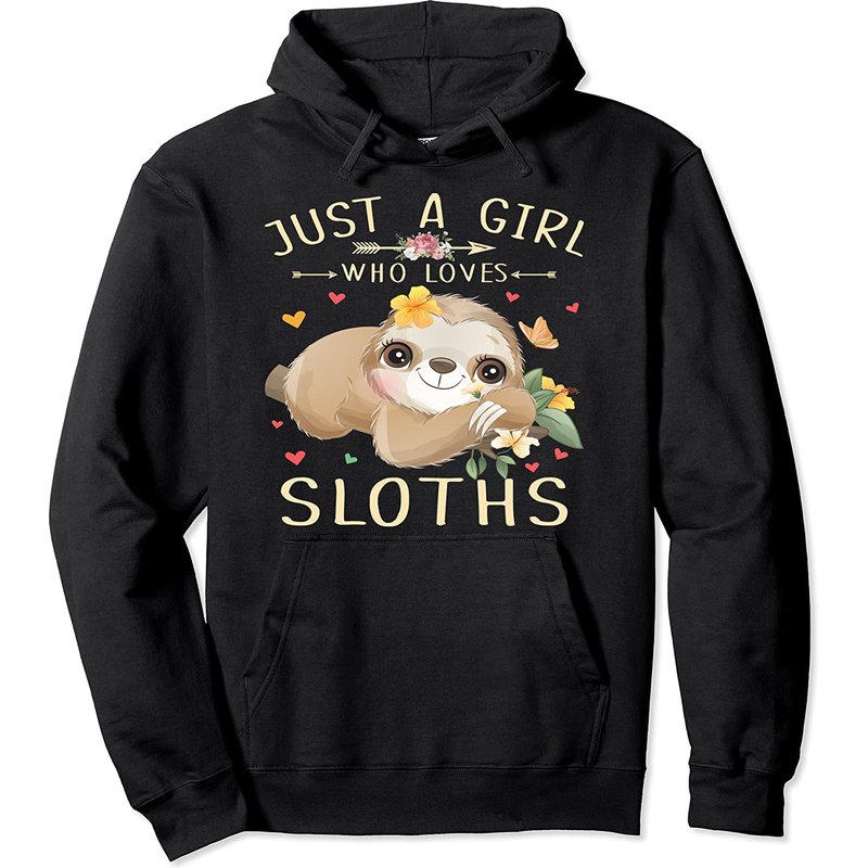 Just A Girl Who Loves Sloths Kids Pullover Hoodie — Mens Hoodies