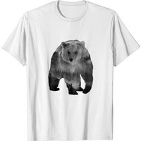 Bear Silhouette Forest Nature Design T-Shirt for Men