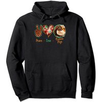 Peace Love Leopard Print Guinea Pigs Pullover Hoodie — Mens Hoodies