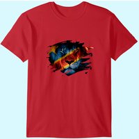 DR Congo Flag and African Lion Picture T Shirt for Men