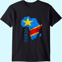 Congo Africa Map Congolese Flag DRC Pride Men's T-Shirt