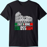 T-shirt Italie Rome Colisée pour hommes en noir — T-shirts pour hommes