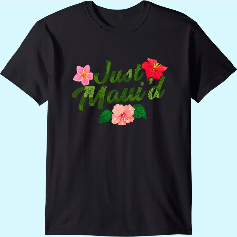 T-shirt Just Maui'd pour hommes en noir — T-shirts pour hommes