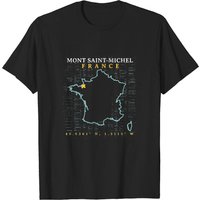 T-Shirt France Mont Saint-Michel pour hommes en noir — T-shirts pour hommes
