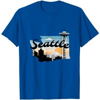 T-shirt pour hommes Seattle Skyline Sunset Space Needle