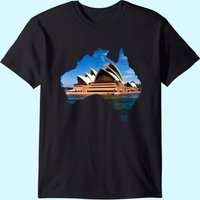 T-Shirt pour hommes Sydney Opera House d'Australie en noir