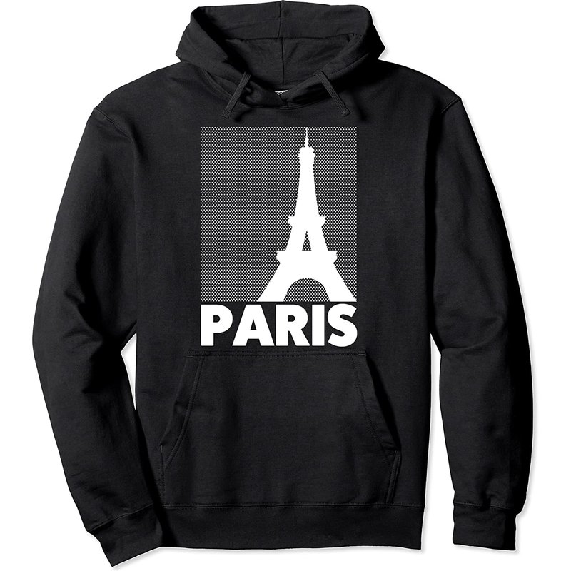 Cool Paris France Tees Eiffel Tower Abstract Skyline Pullover Hoodie — Mens Hoodies