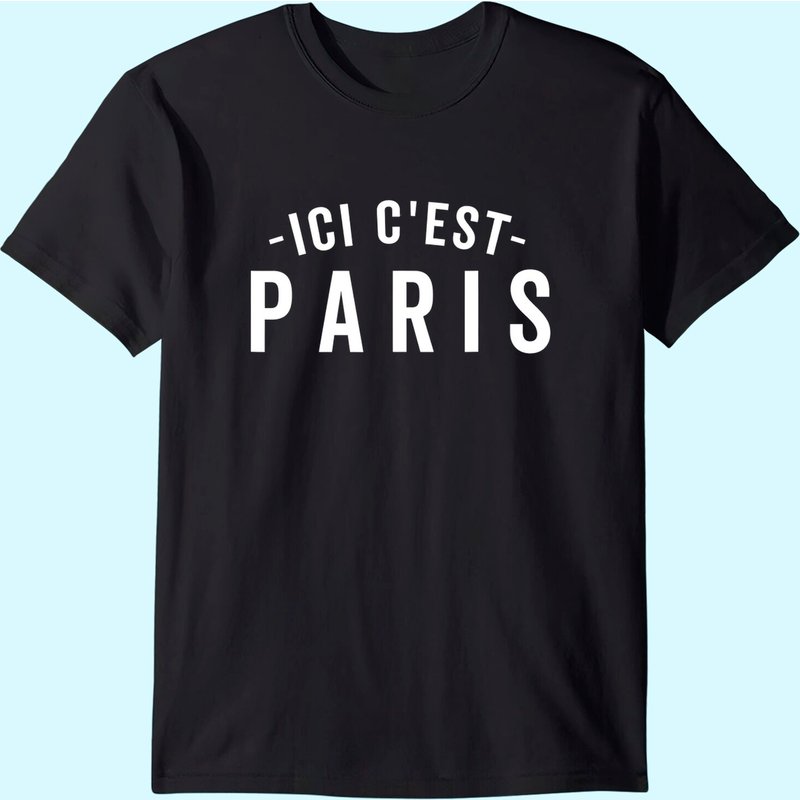 Ici C'est Paris T-shirt This Is Paris pour hommes en noir — T-shirts pour hommes