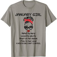 T-shirt pour hommes January Girl Hated By Many avec visage et bandana