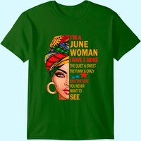 T-shirt cadeau d'anniversaire pour hommes - Femme de juin avec 3 côtés — T-shirts pour hommes