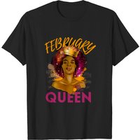 T-shirt Noir pour Hommes - Reine de Février, Signes du Verseau et des Poissons