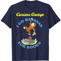 Curious George I Go Bananas For Books T-Shirt for Men