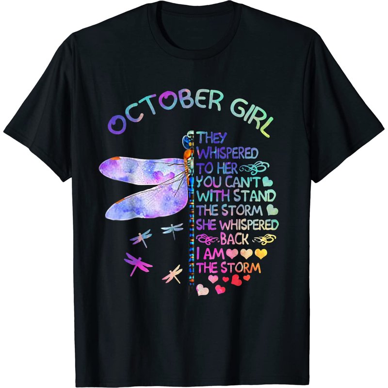 T-shirt They Whispered To Her Libellule pour hommes en noir — T-shirts pour hommes